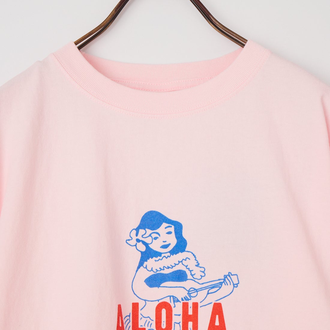 FUNG [ファング] 別注 ALOHA MAHALO カットオフプリントTシャツ [ALOHA-MAHALO-JF] PINK