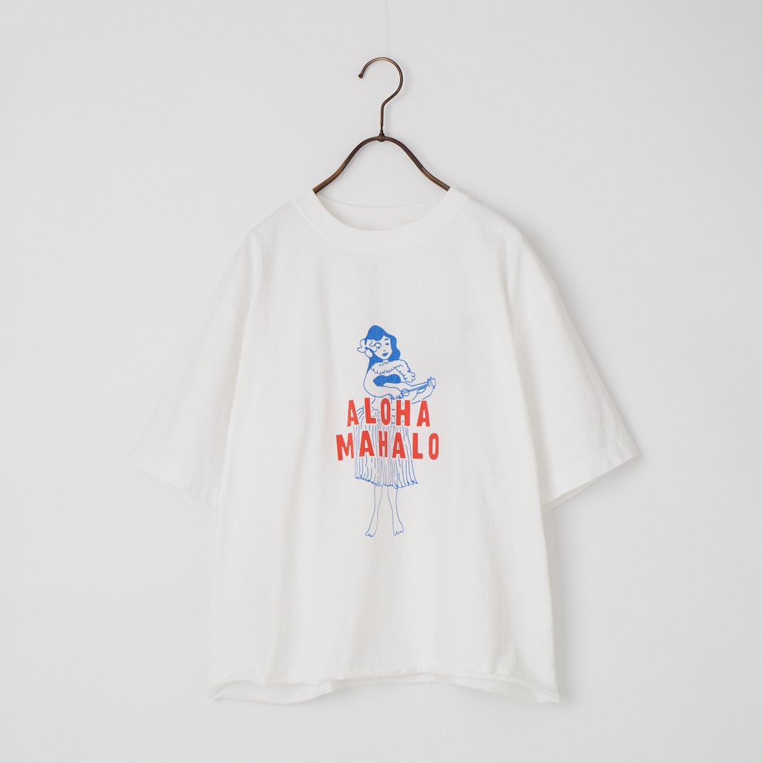 FUNG [ファング] 別注 ALOHA MAHALO カットオフプリントTシャツ [ALOHA-MAHALO-JF] WHITE