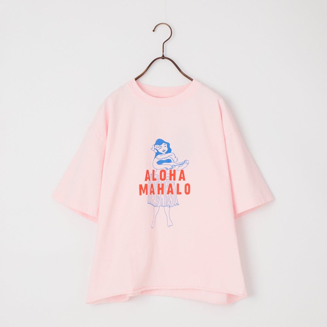 FUNG [ファング] 別注 ALOHA MAHALO カットオフプリントTシャツ [ALOHA-MAHALO-JF] PINK