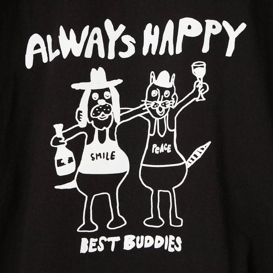 FUNG [ファング] BEST BUDDIES カットオフ プリントTシャツ [BEST-BUDDIES] BLACK
