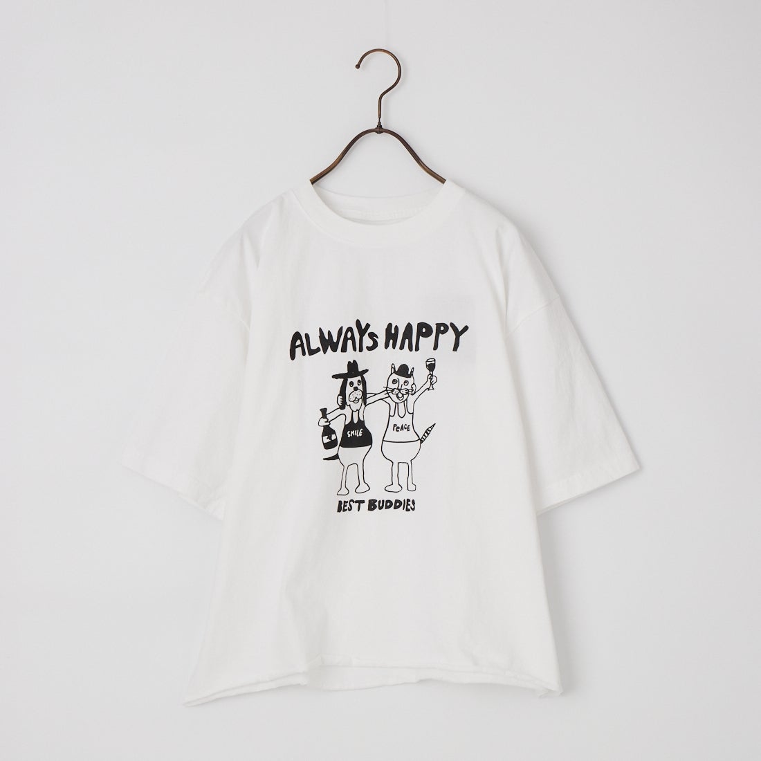 FUNG [ファング] BEST BUDDIES カットオフ プリントTシャツ [BEST-BUDDIES] WHT/BLACK