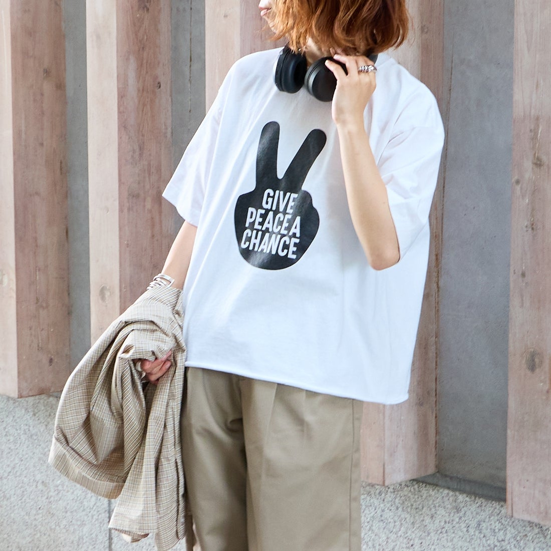 WHT/BLACK&&モデル身長：158cm 着用サイズ：M&&