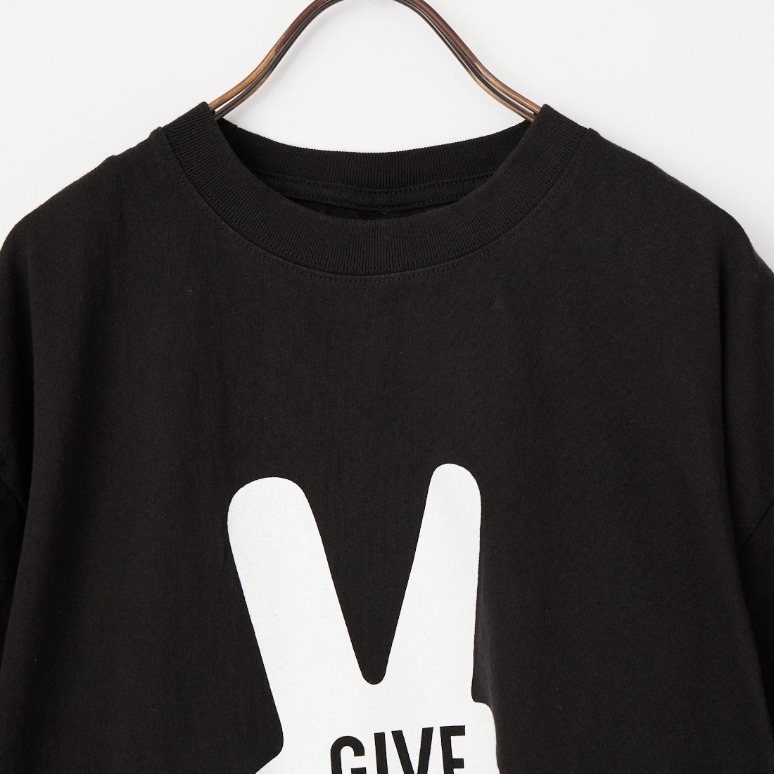 FUNG [ファング] GIVE PEACE カットオフ プリントTシャツ [GIVE-PEACE] BLACK