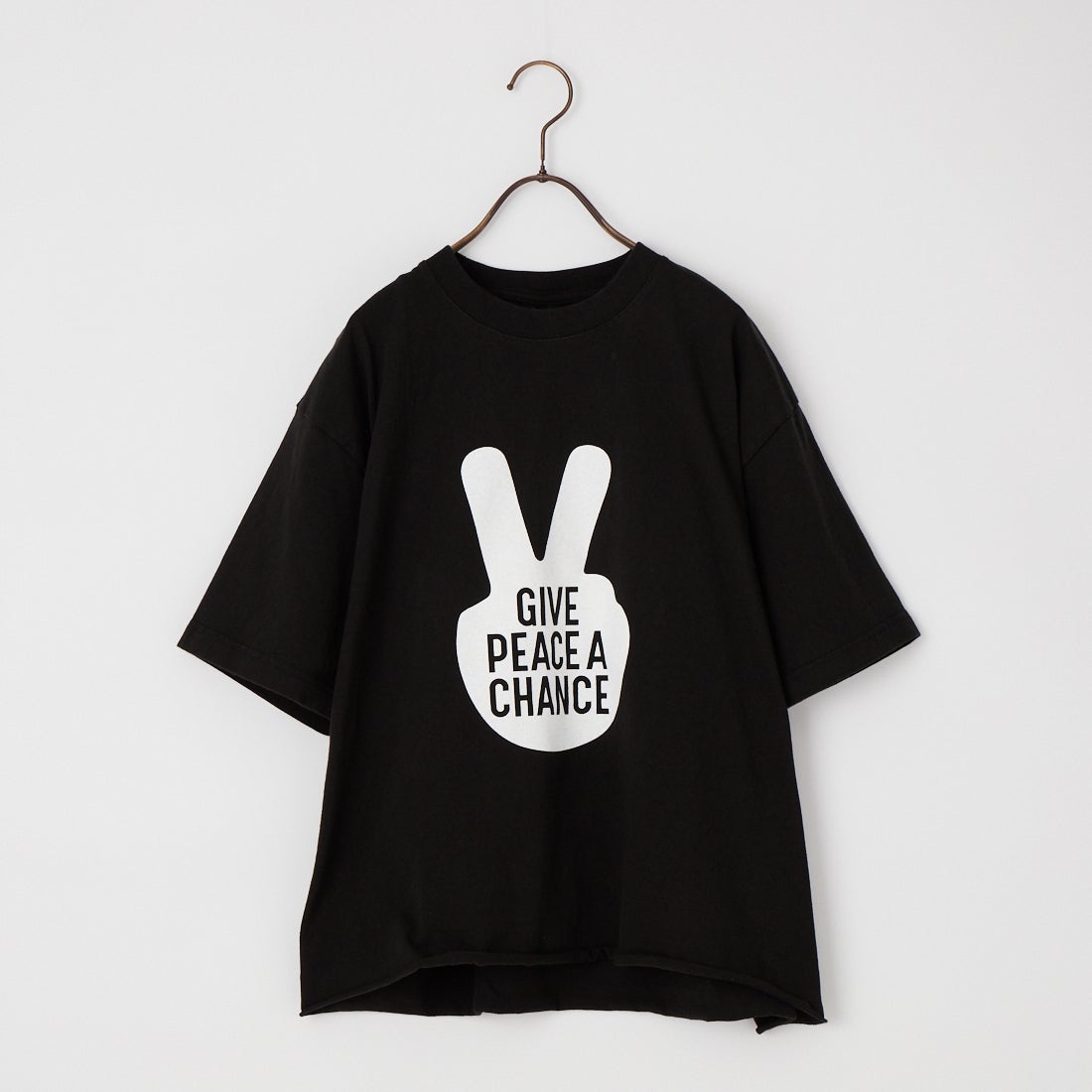 FUNG [ファング] GIVE PEACE カットオフ プリントTシャツ [GIVE-PEACE] BLACK