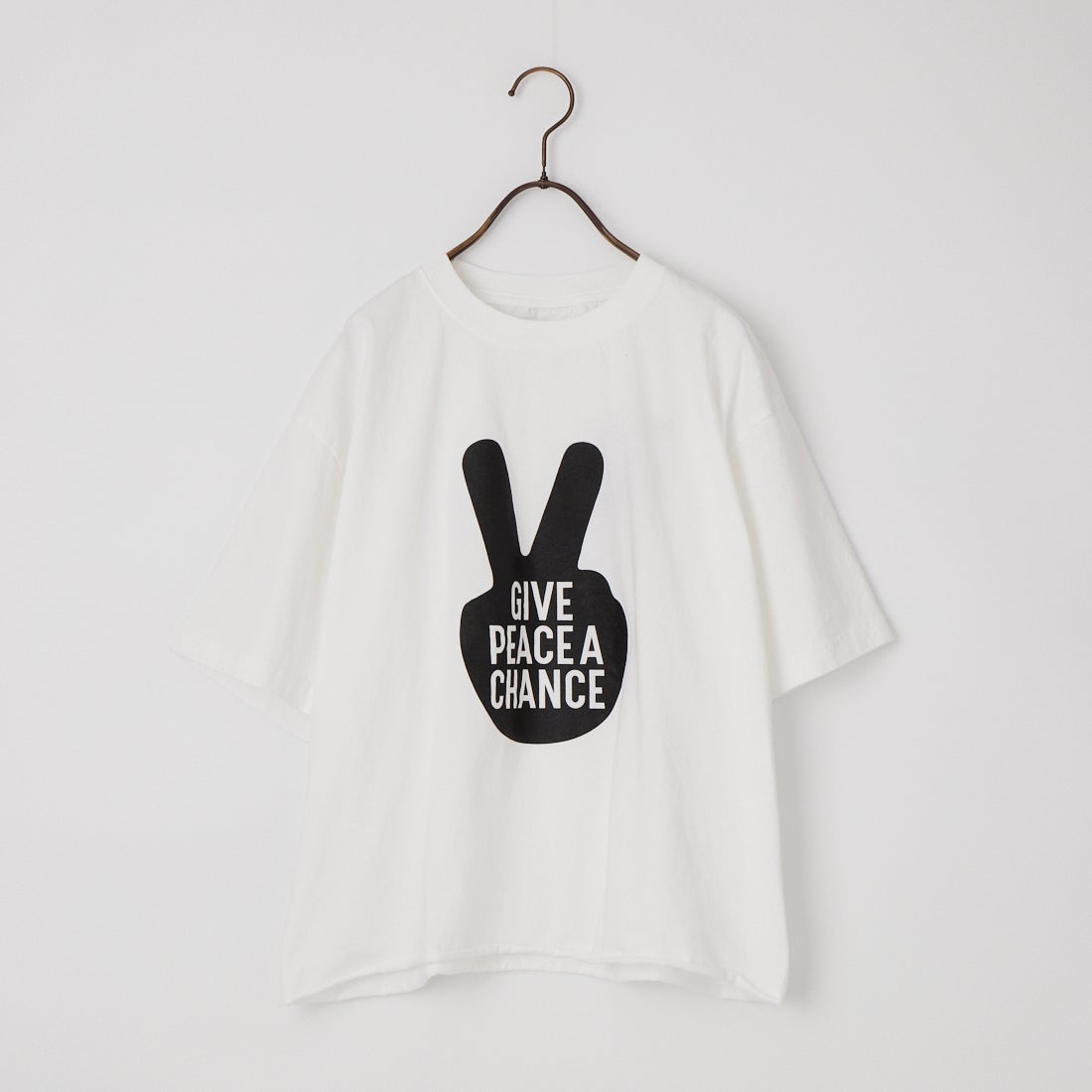 FUNG [ファング] GIVE PEACE カットオフ プリントTシャツ [GIVE-PEACE] WHT/BLACK