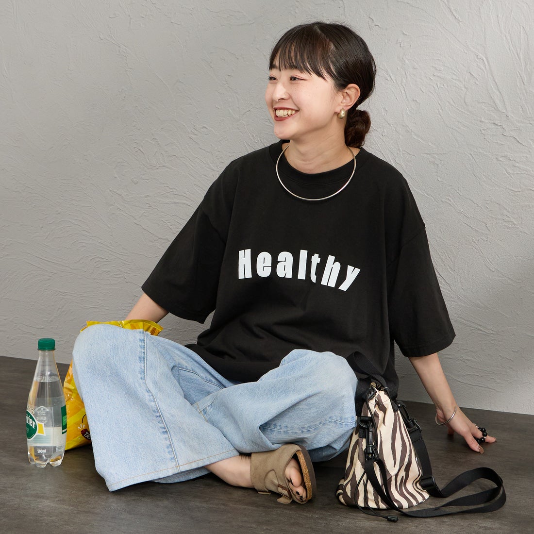 BLACK&&モデル身長：150cm 着用サイズ：M&&