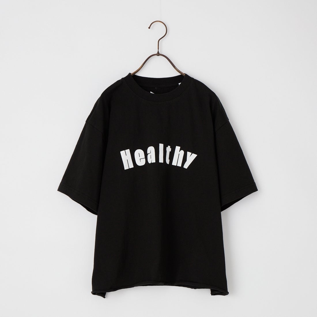FUNG [ファング] HEALTHY カットオフ プリントTシャツ [HEALTHY] BLACK