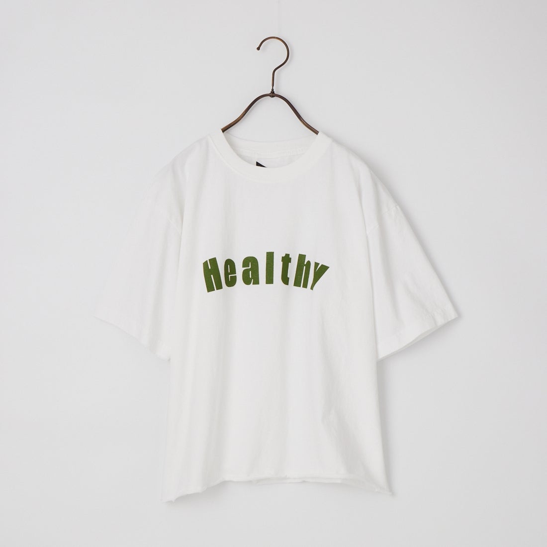 FUNG [ファング] HEALTHY カットオフ プリントTシャツ [HEALTHY] WHT/O.GRN