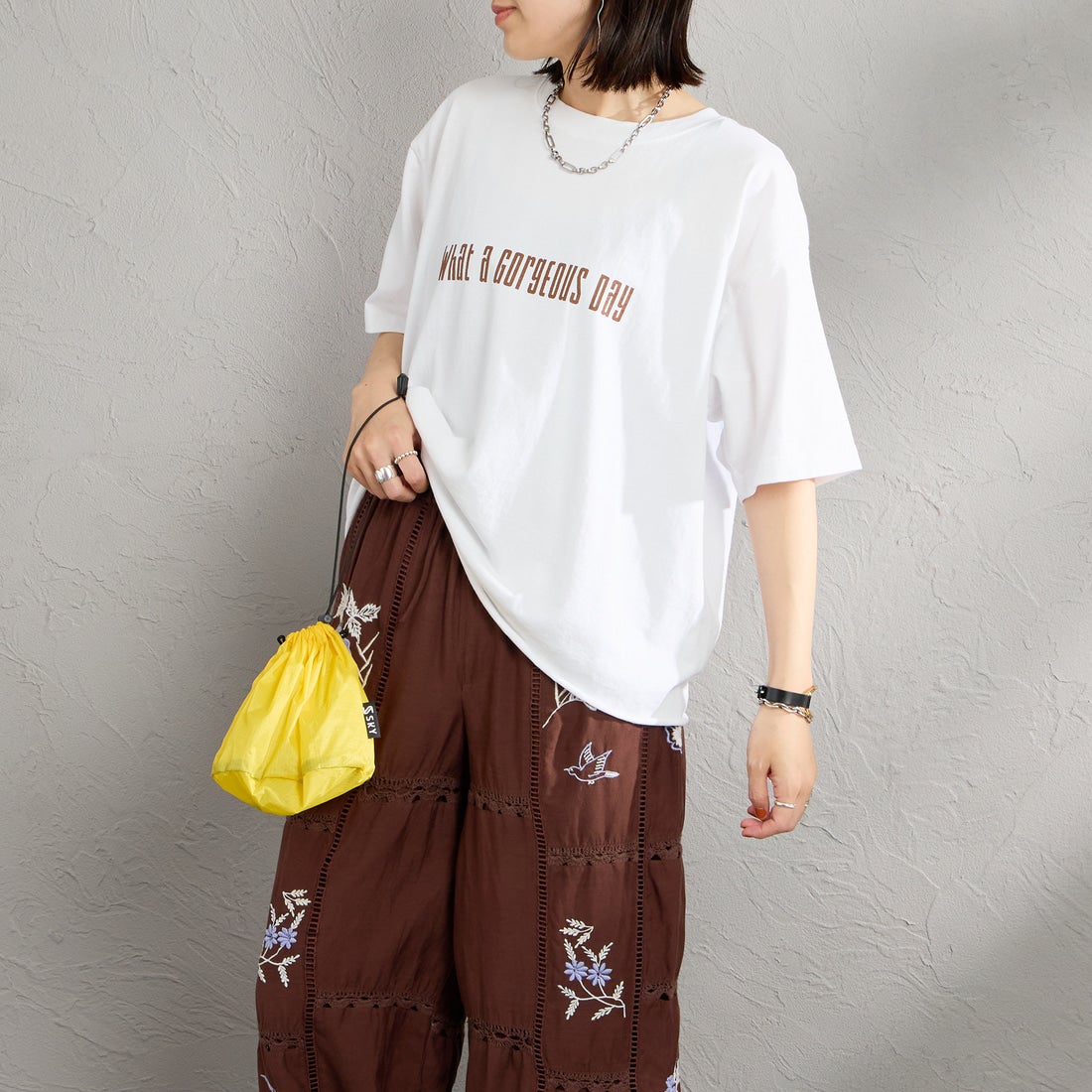 WHT/BROWN&&モデル身長：160cm 着用サイズ：M&&