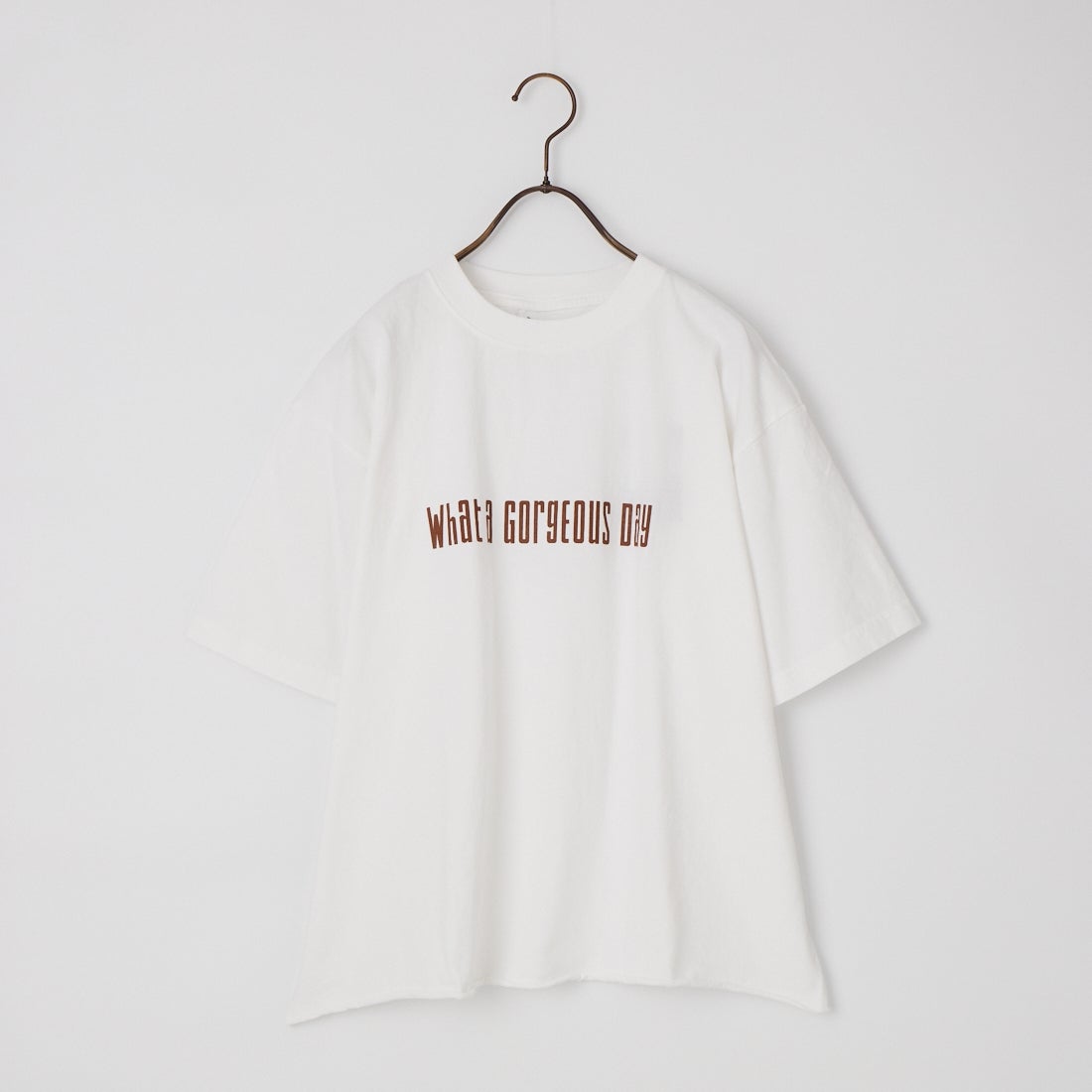 FUNG [ファング] GORGEOUS カットオフ プリントTシャツ [GORGEOUS] WHT/BROWN