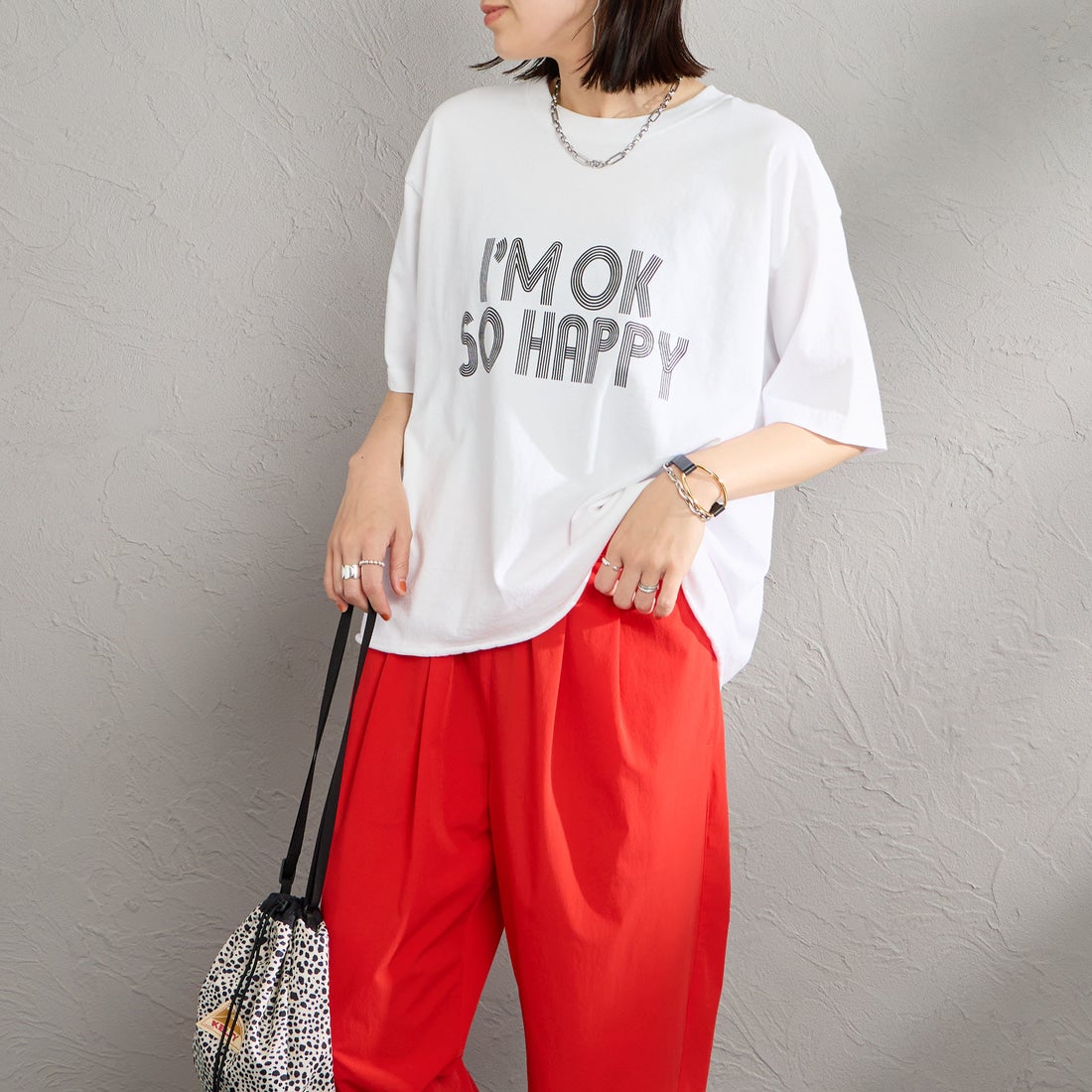 WHT/BLACK&&モデル身長：160cm 着用サイズ：M&&