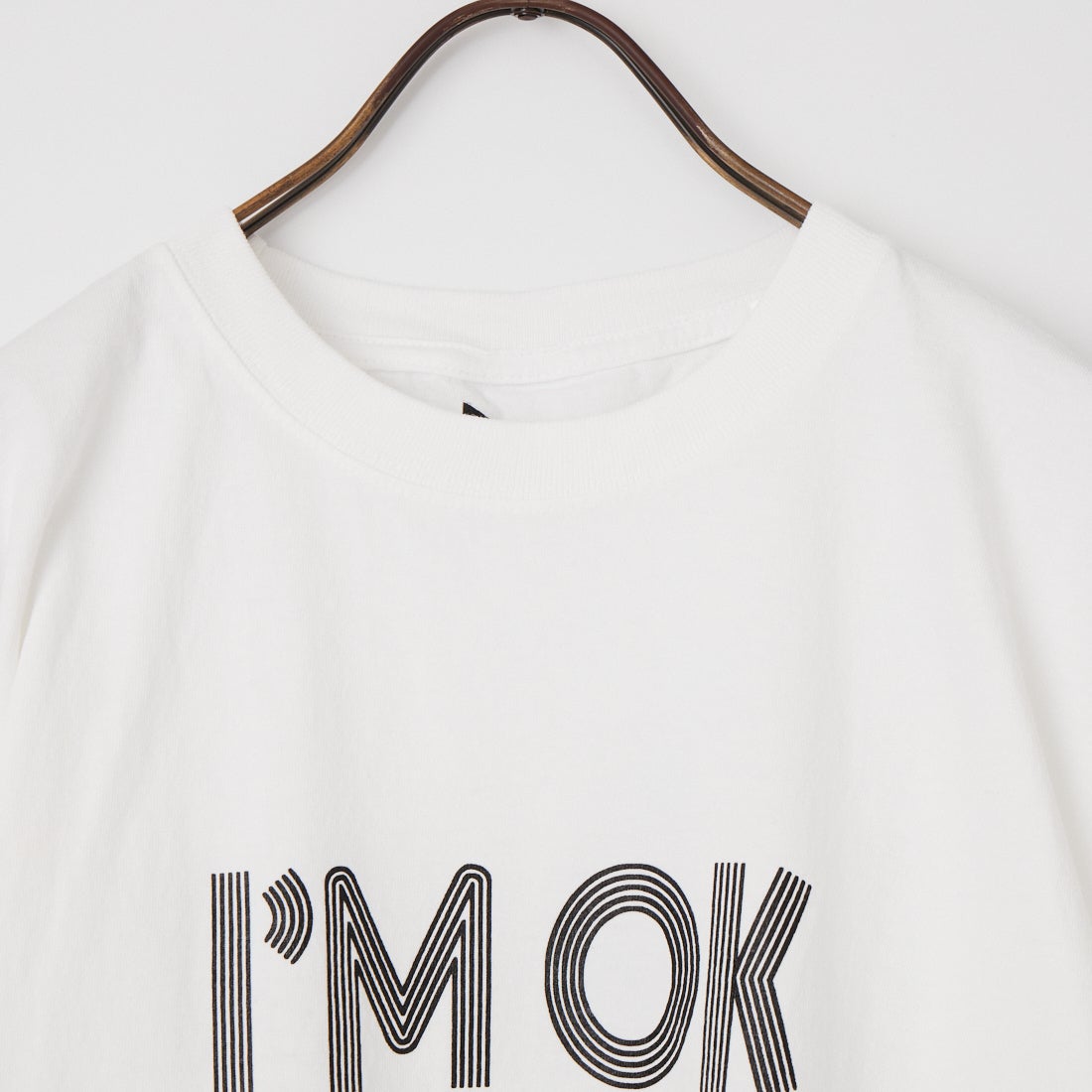 FUNG [ファング] I'M OK カットオフ プリントTシャツ [IM-OK] WHT/BLACK