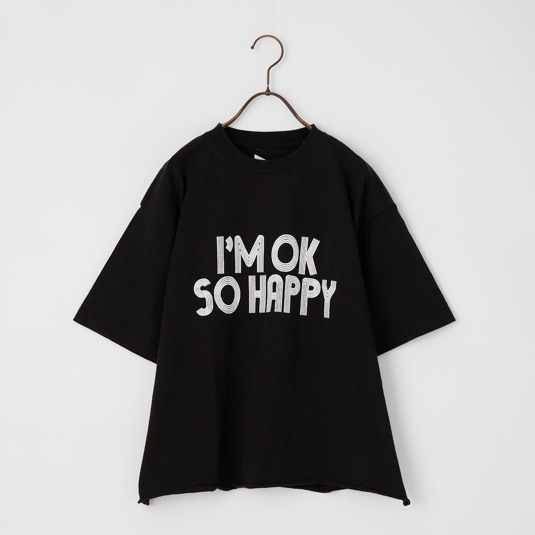FUNG [ファング] I'M OK カットオフ プリントTシャツ [IM-OK] BLACK