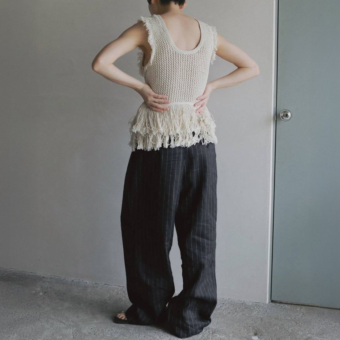 anuke [アンヌーク] フリンジ ニットタンクトップ [62610510] IVR