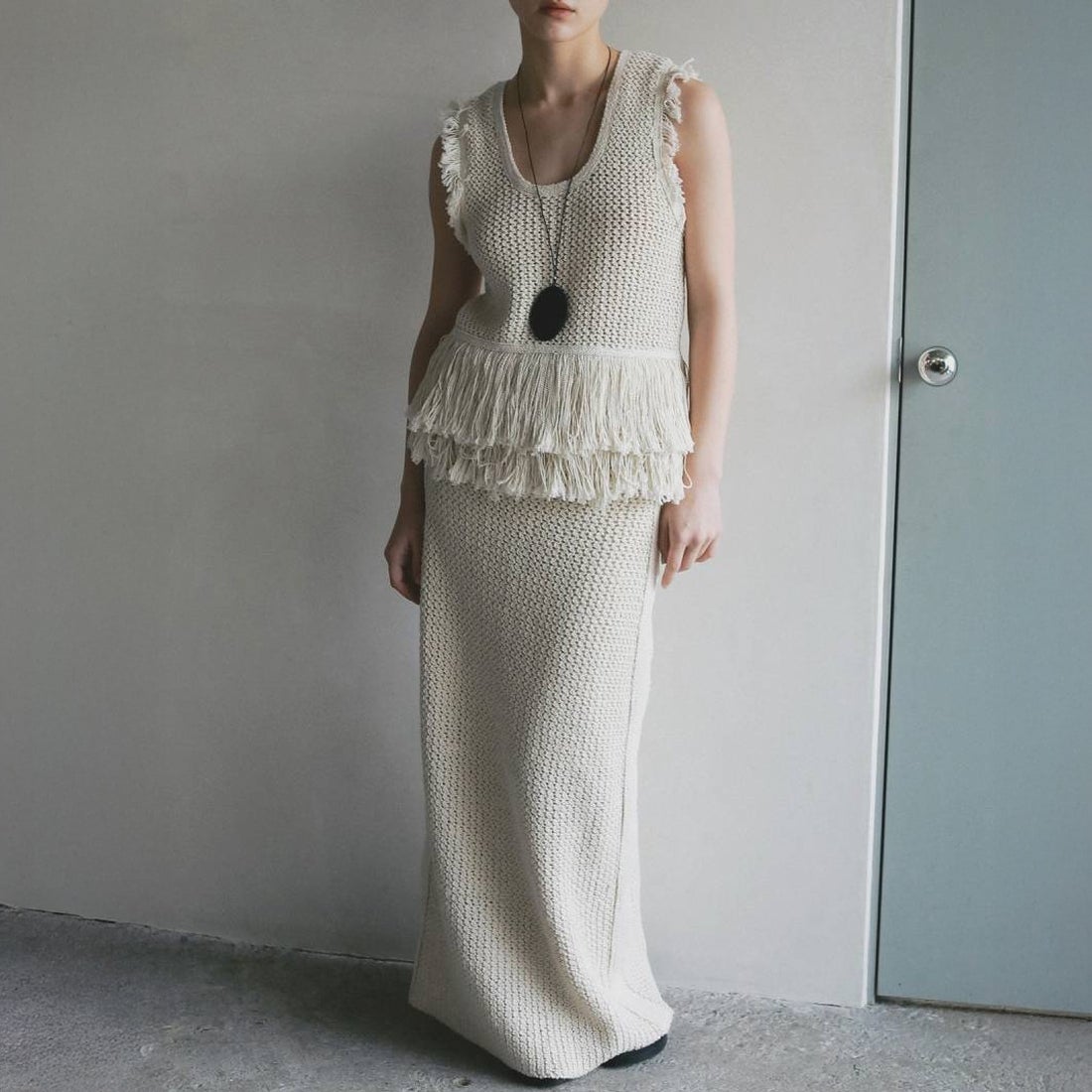 anuke [アンヌーク] フリンジ ニットタンクトップ [62610510] IVR