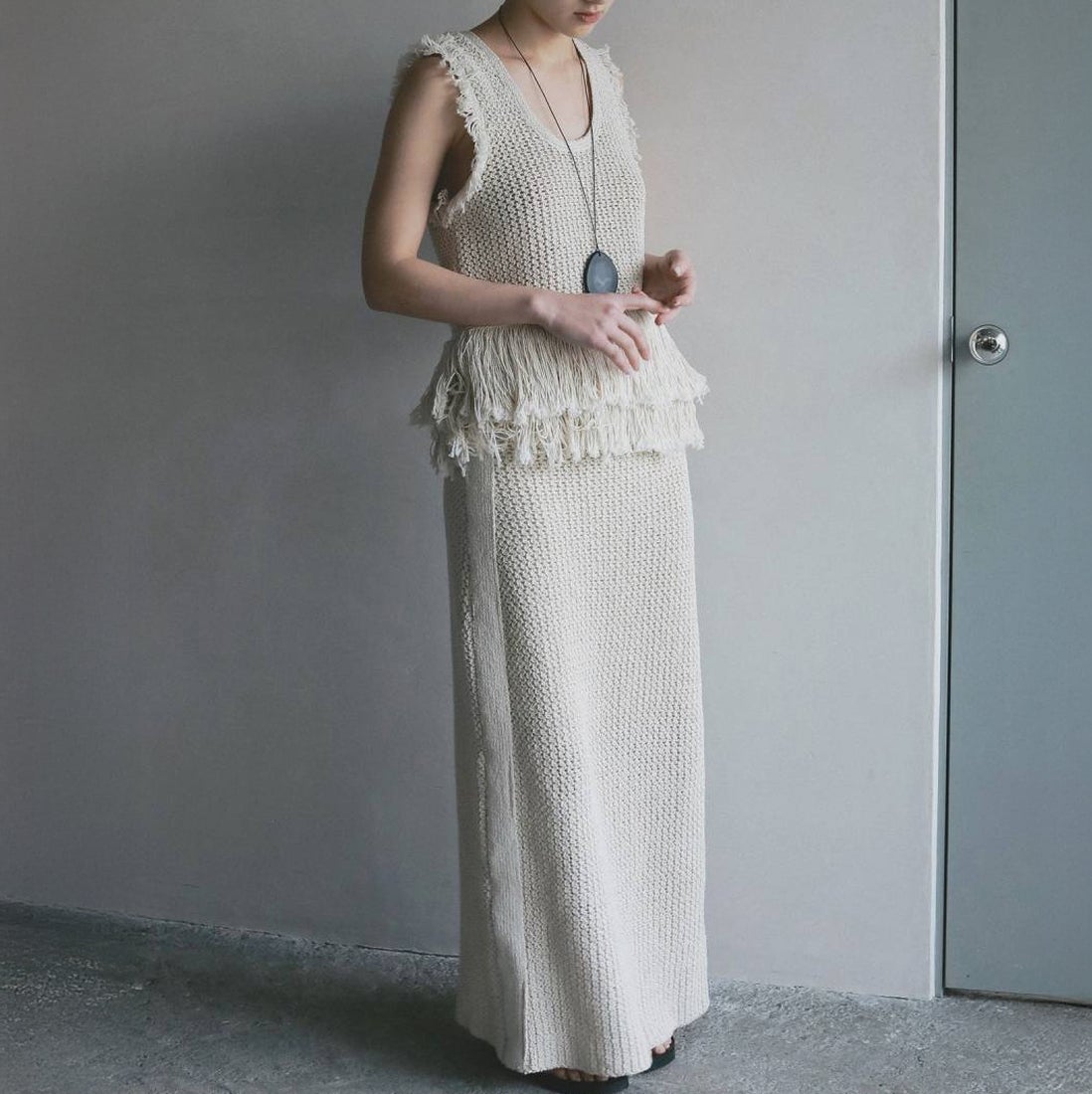 anuke [アンヌーク] フリンジ ニットタンクトップ [62610510] IVR