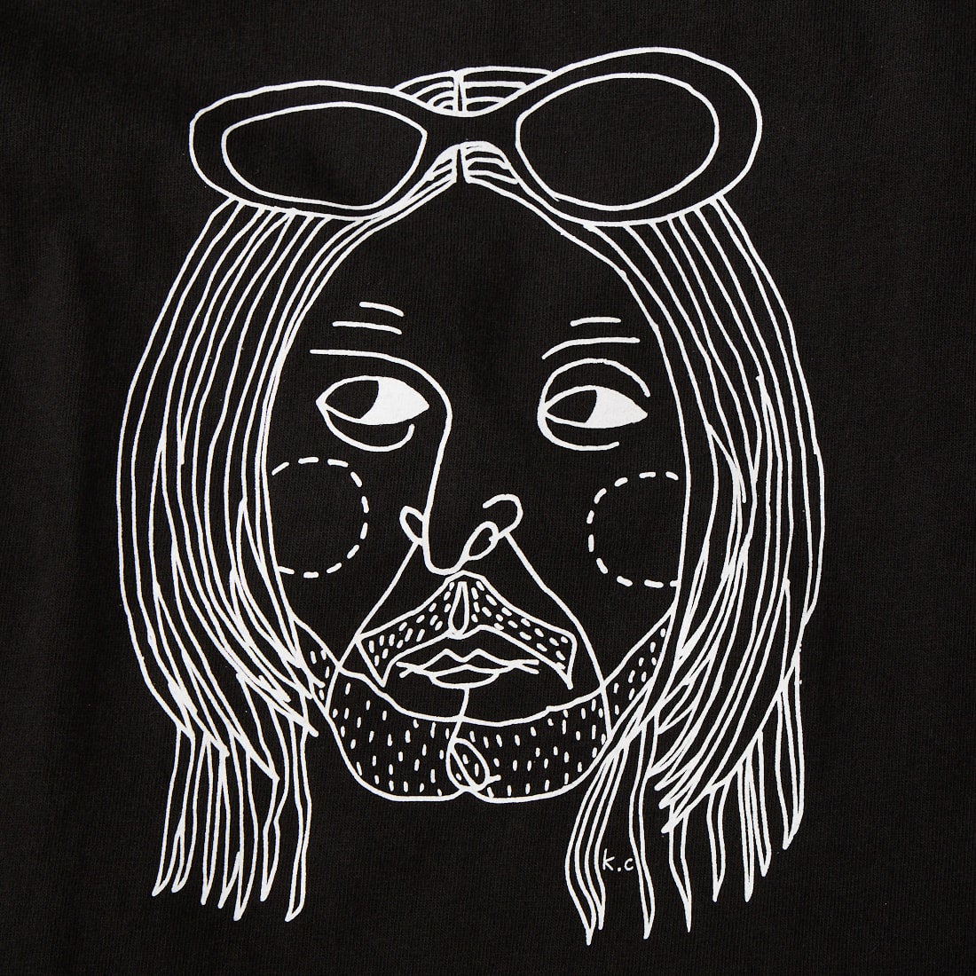 FUNG [ファング] K.C カットオフ プリントTシャツ [KC] BLACK