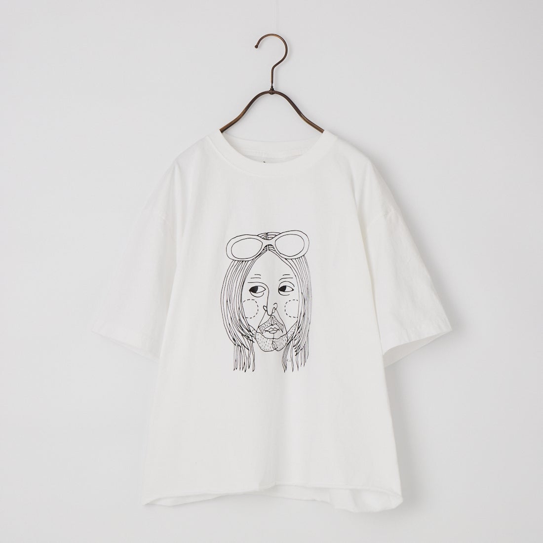 FUNG [ファング] K.C カットオフ プリントTシャツ [KC] WHT/BLACK