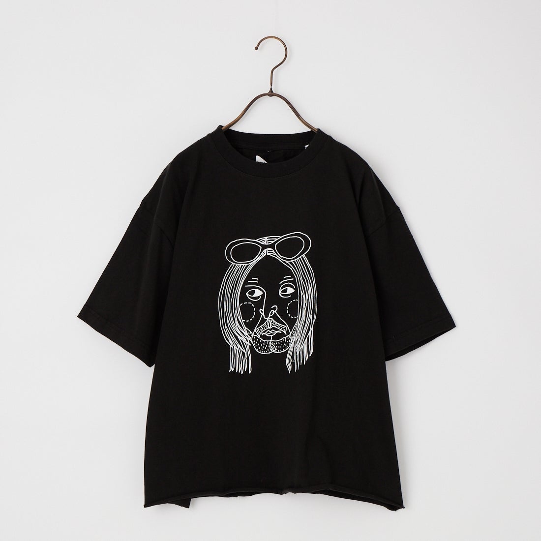 FUNG [ファング] K.C カットオフ プリントTシャツ [KC] BLACK