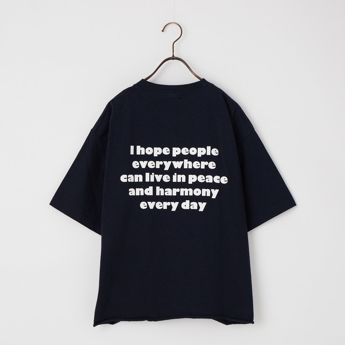 FUNG [ファング] PEACE ALWAYS カットオフ プリントTシャツ [PEACE-ALWAYS] NAVY