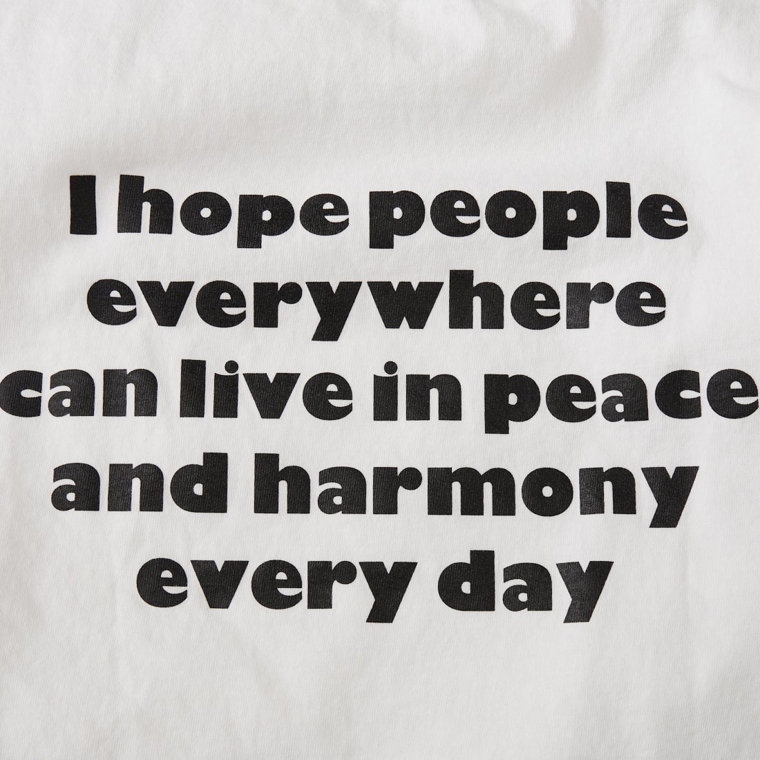 FUNG [ファング] PEACE ALWAYS カットオフ プリントTシャツ [PEACE-ALWAYS] WHT/BLACK