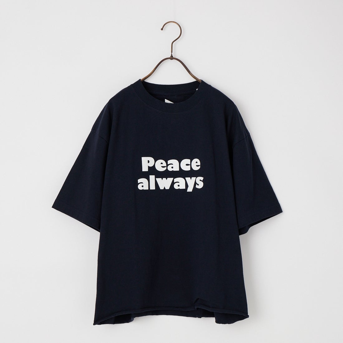 FUNG [ファング] PEACE ALWAYS カットオフ プリントTシャツ [PEACE-ALWAYS] NAVY