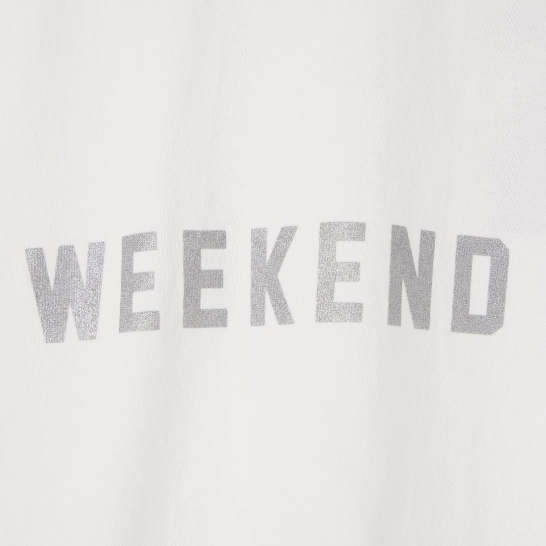 FUNG [ファング] 別注 WEEKEND カットオフ プリントTシャツ [WEEKEND-JF] WHT/SILVER