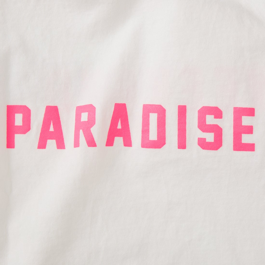 FUNG [ファング] 別注 WEEKEND カットオフ プリントTシャツ [WEEKEND-JF] WHITE/PINK