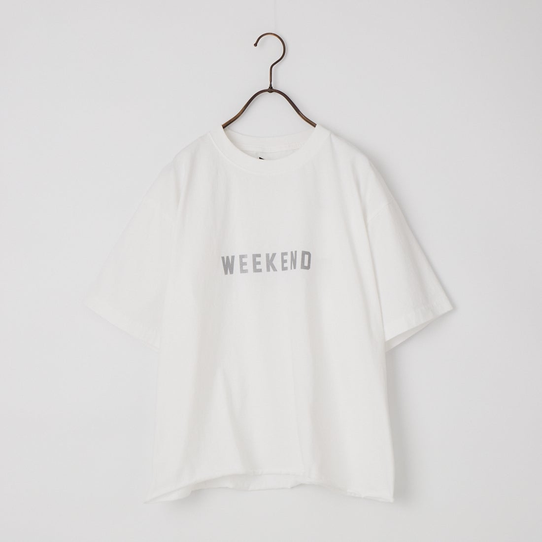 FUNG [ファング] 別注 WEEKEND カットオフ プリントTシャツ [WEEKEND-JF] WHT/SILVER