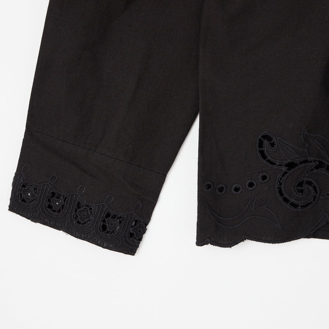 anuke [アンヌーク] カットワーク オープンカラーシャツ [62610418] BLK