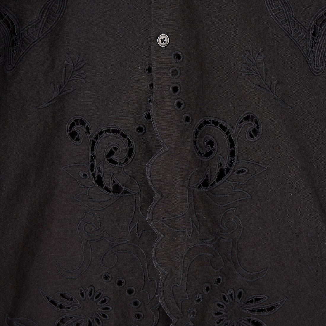 anuke [アンヌーク] カットワーク オープンカラーシャツ [62610418] BLK