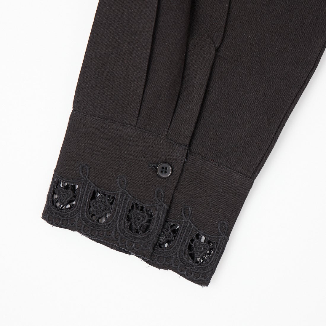 anuke [アンヌーク] カットワーク オープンカラーシャツ [62610418] BLK