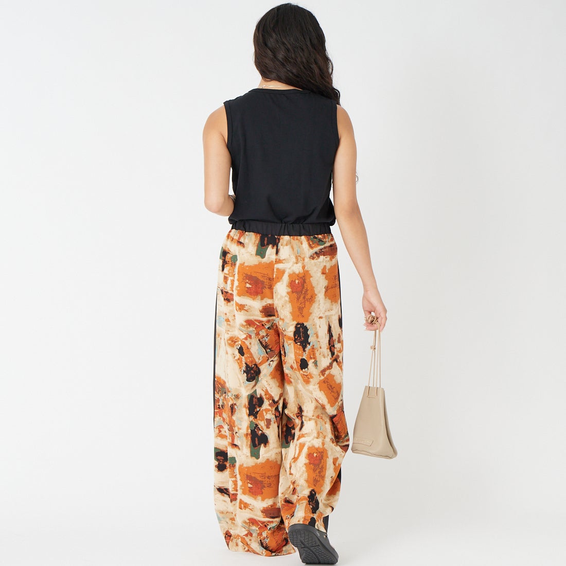 Jf Ready Made [ジェイエフレディメイド] アンシェント柄パンツ [147-19450] 35 ｵﾚﾝｼﾞ &&モデル身長：162cm 着用サイズ：F&&