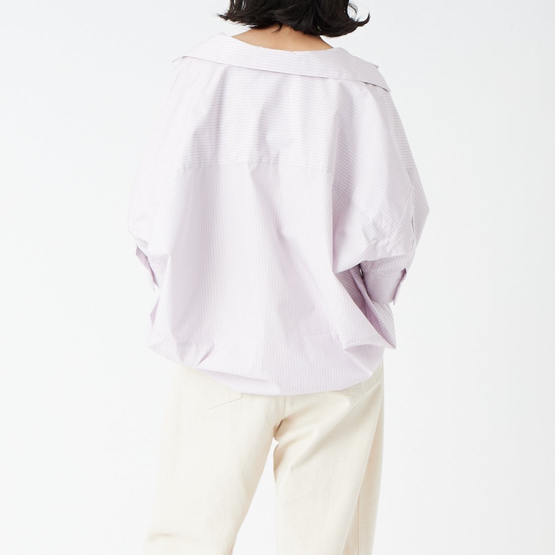 Jeans Factory Clothes [ジーンズファクトリークローズ] フォルムスキッパーシャツ [24BL-004] ﾋﾟﾝｸST &&モデル身長：162cm 着用サイズ：F&&