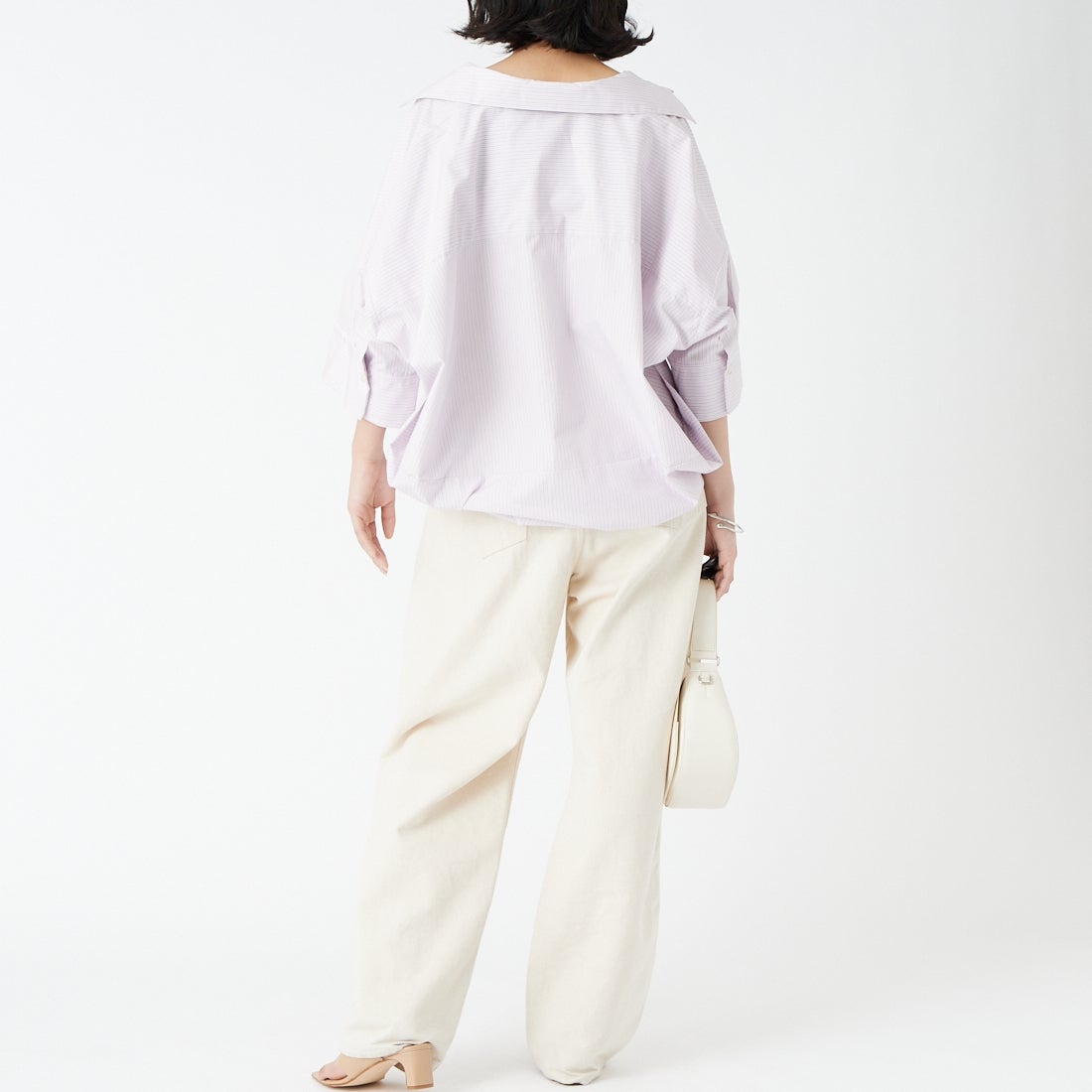 Jeans Factory Clothes [ジーンズファクトリークローズ] フォルムスキッパーシャツ [24BL-004] ﾋﾟﾝｸST &&モデル身長：162cm 着用サイズ：F&&