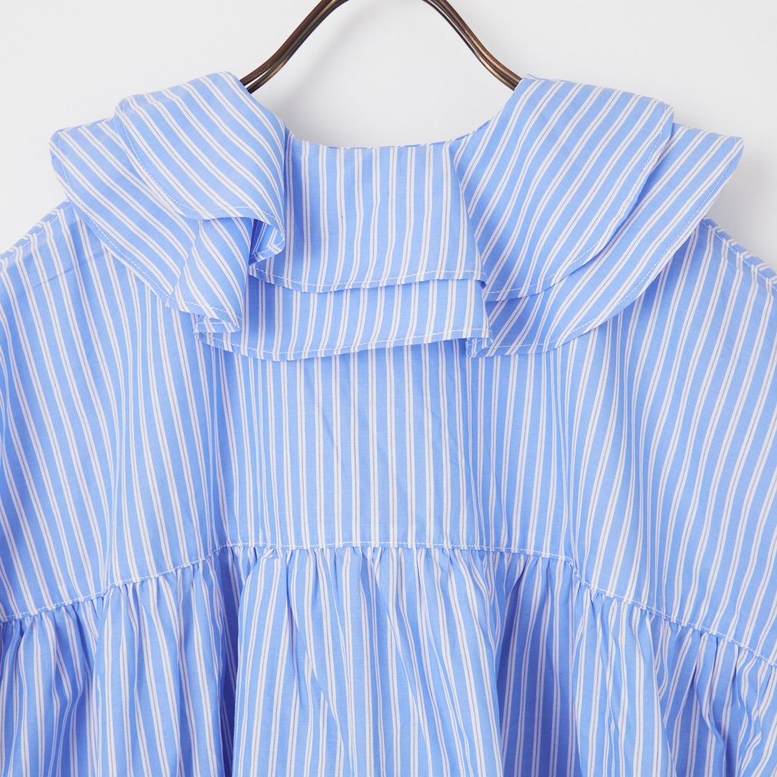 USINE [ユジーヌ] ラッフルカラーフリルブラウス [IN5-SH-6] SAX ST