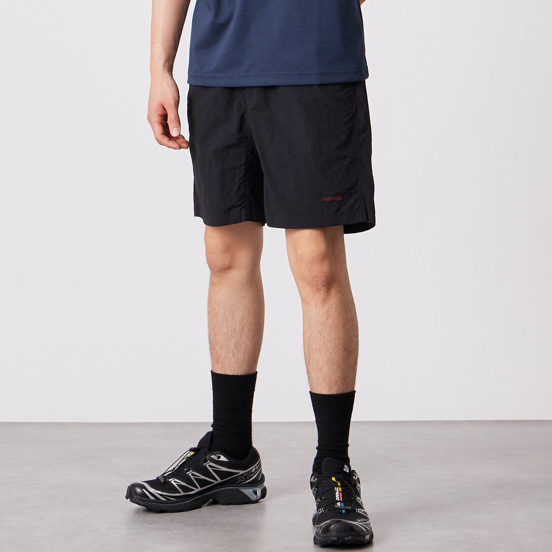 GRAMiCCi [グラミチ] ナイロンパッカブルGショーツ [G6SM-P082] BLACK &&モデル身長：177cm 着用サイズ：M&&