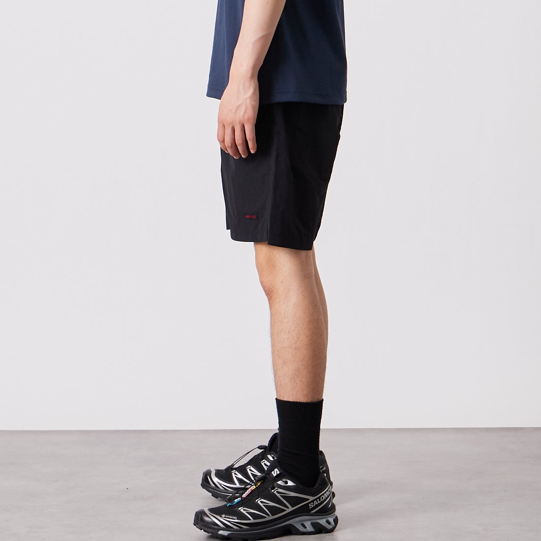 GRAMiCCi [グラミチ] ナイロンパッカブルGショーツ [G6SM-P082] BLACK &&モデル身長：177cm 着用サイズ：M&&