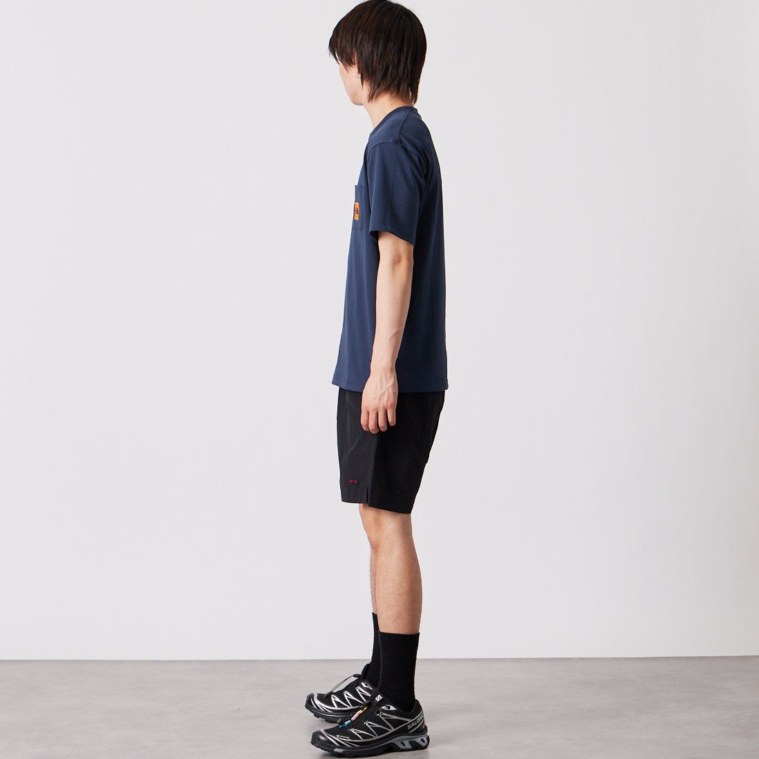 GRAMiCCi [グラミチ] ナイロンパッカブルGショーツ [G6SM-P082] BLACK &&モデル身長：177cm 着用サイズ：M&&