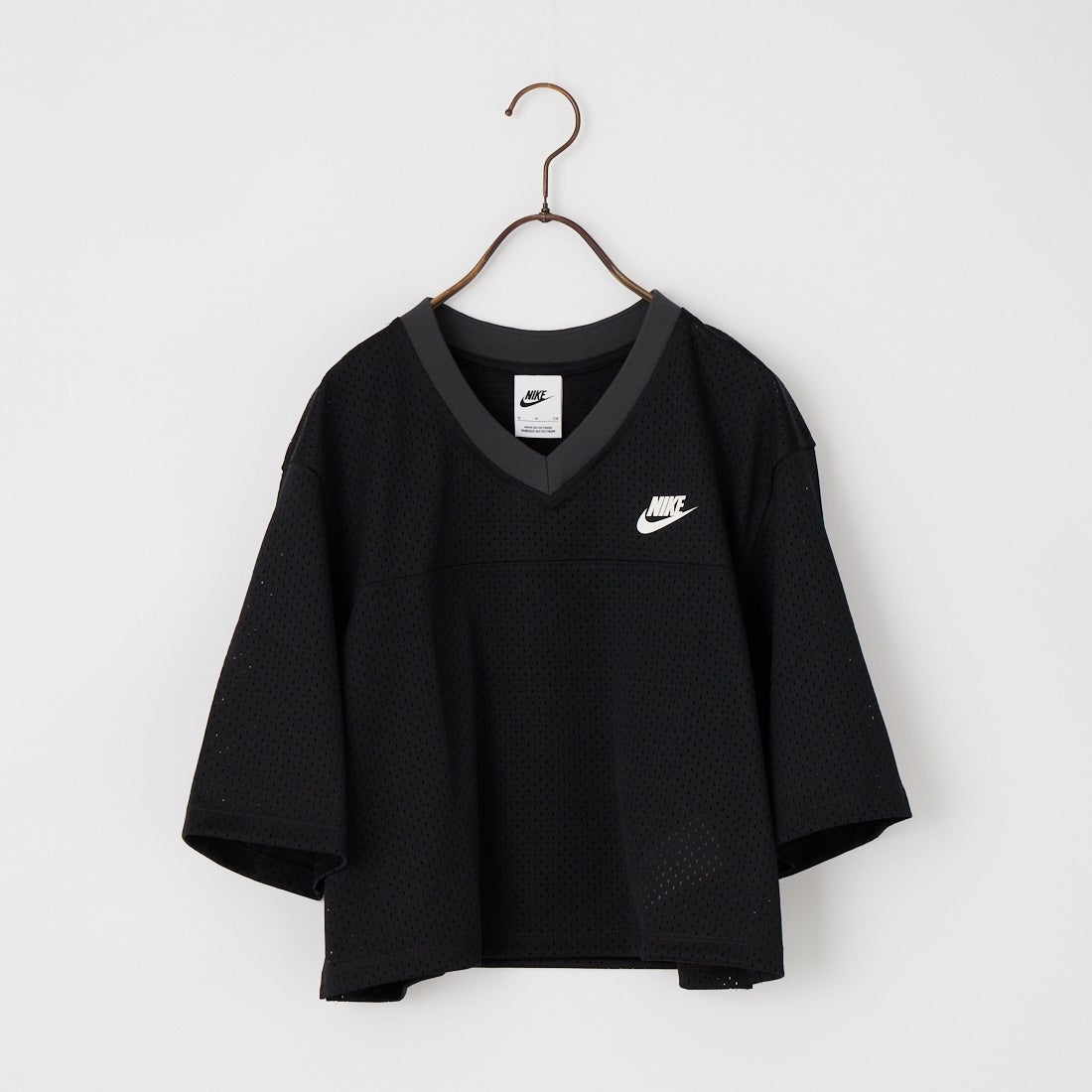 NIKE [ナイキ] オーバーサイズド ヘリテージ クロップド メッシュ ジャージー [IR1651] 010 BLACK