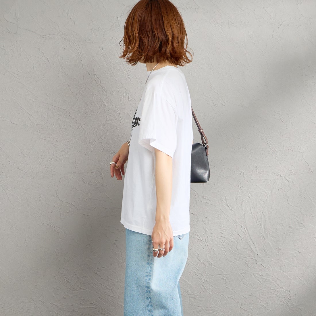 THE SHINZONE [ザ シンゾーン] BOATIES ツアーTシャツ [26MMSCU08] 01 WHITE &&モデル身長：158cm 着用サイズ：F0&&