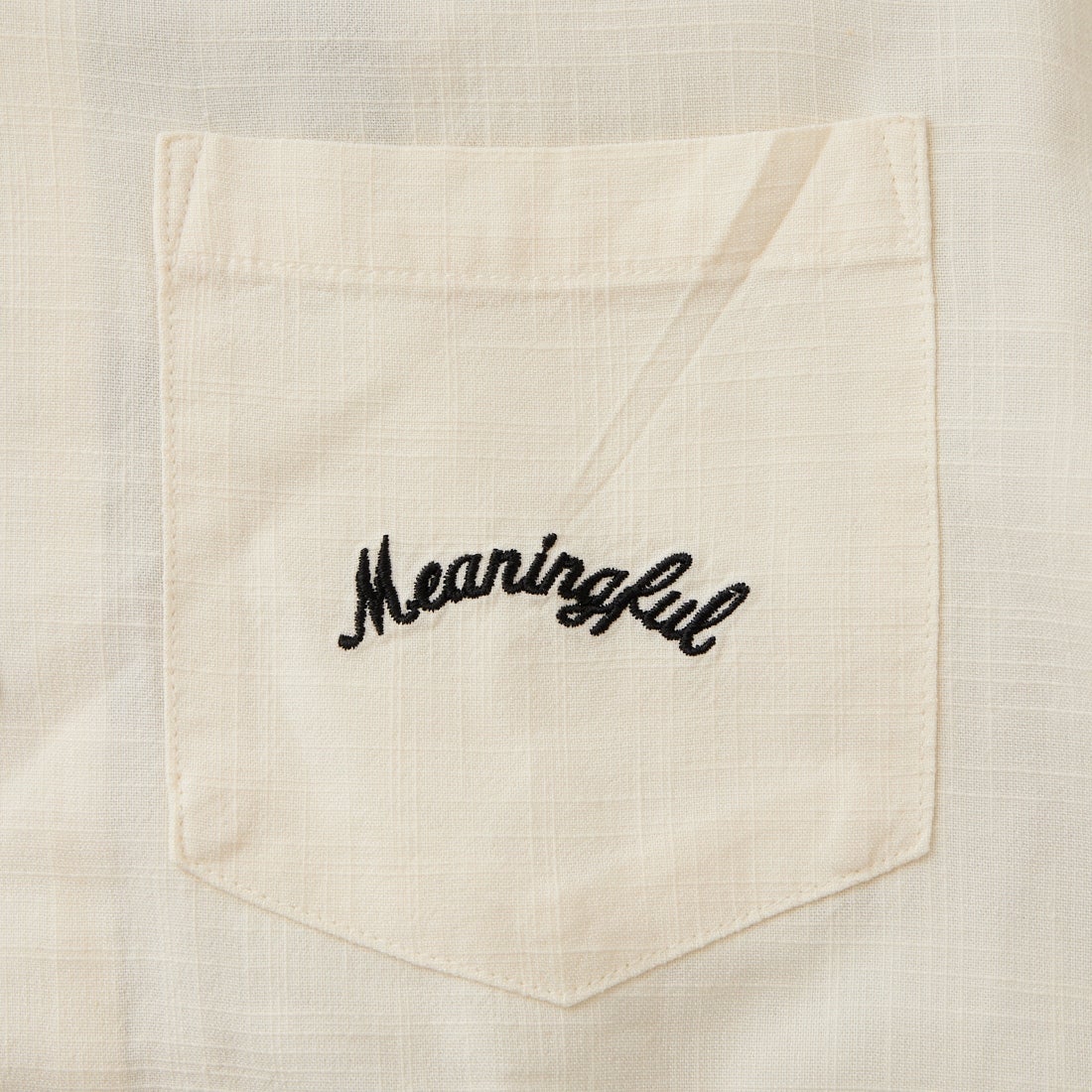 33Degrees [サーティスリーディグリーズ] 刺繍リネンラタッチ オープンカラーシャツ [TDR-262-028] 05IVO ﾄﾗ