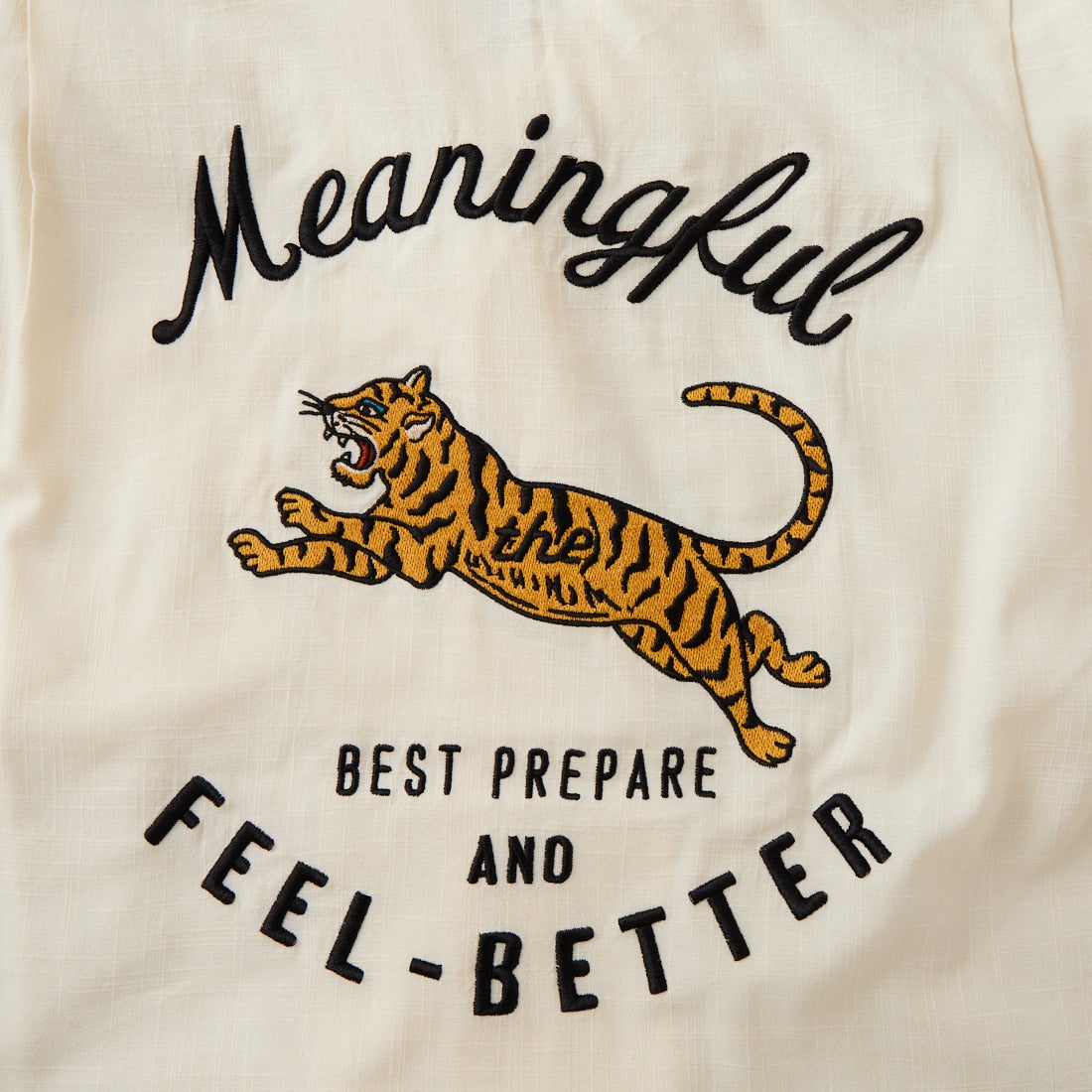 33Degrees [サーティスリーディグリーズ] 刺繍リネンラタッチ オープンカラーシャツ [TDR-262-028] 05IVO ﾄﾗ