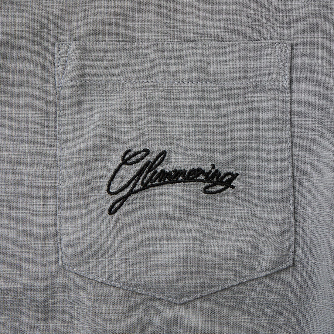 33Degrees [サーティスリーディグリーズ] 刺繍リネンラタッチ オープンカラーシャツ [TDR-262-028] 63BLU ﾌﾗﾐﾝ