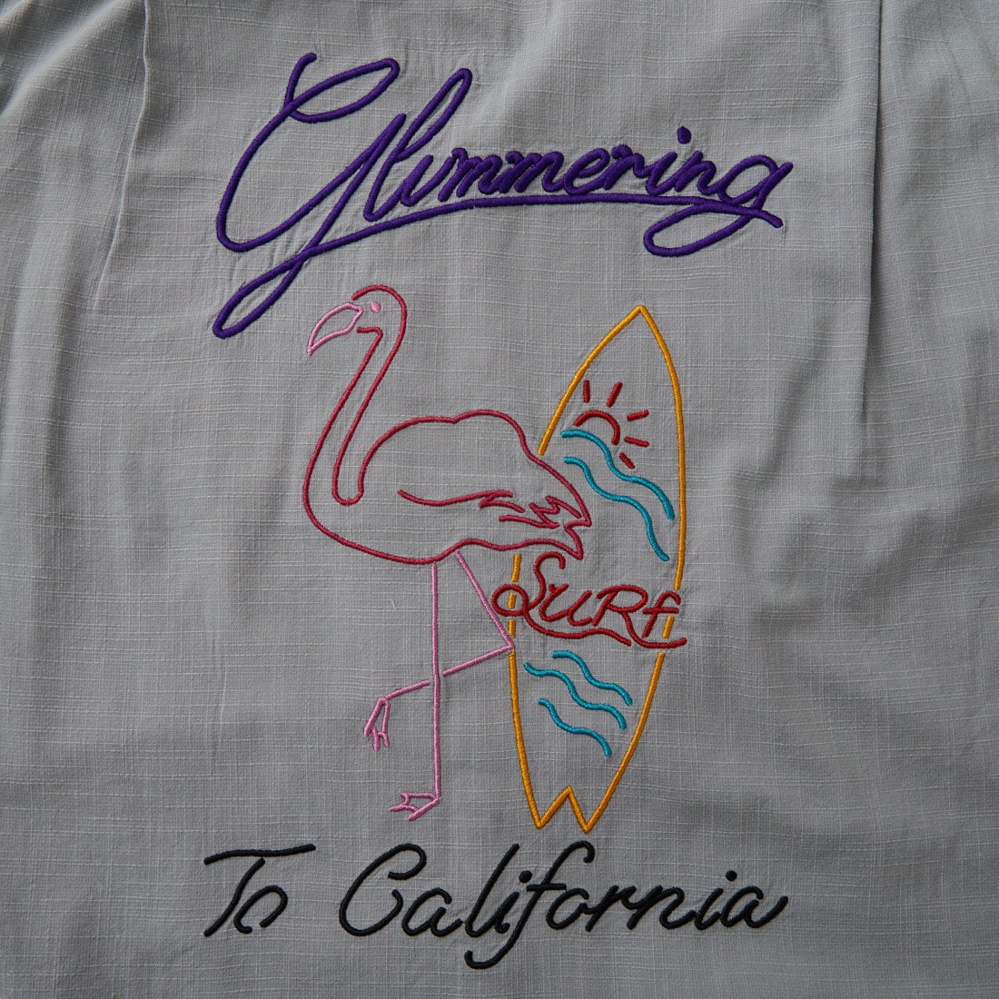 33Degrees [サーティスリーディグリーズ] 刺繍リネンラタッチ オープンカラーシャツ [TDR-262-028] 63BLU ﾌﾗﾐﾝ