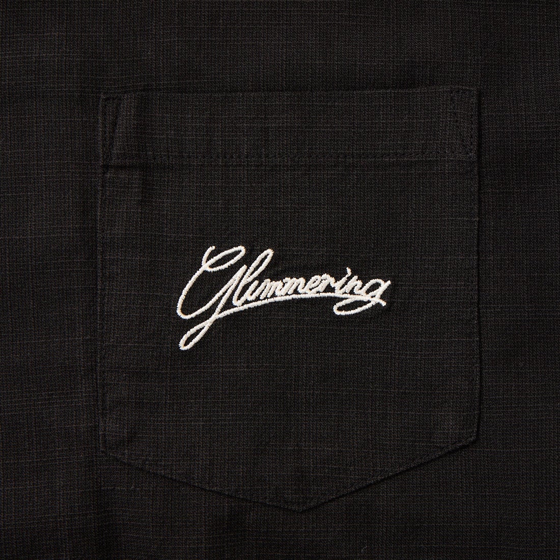 33Degrees [サーティスリーディグリーズ] 刺繍リネンラタッチ オープンカラーシャツ [TDR-262-028] 02BLK ﾌﾗﾐﾝ