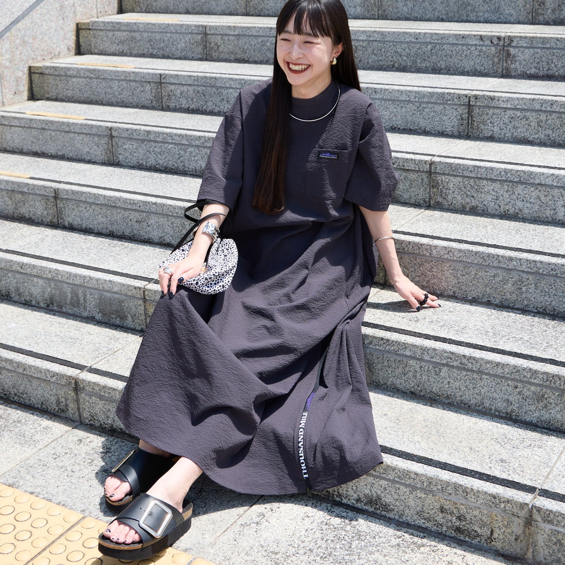 19 CHARCOA&&モデル身長：150cm 着用サイズ：F&&