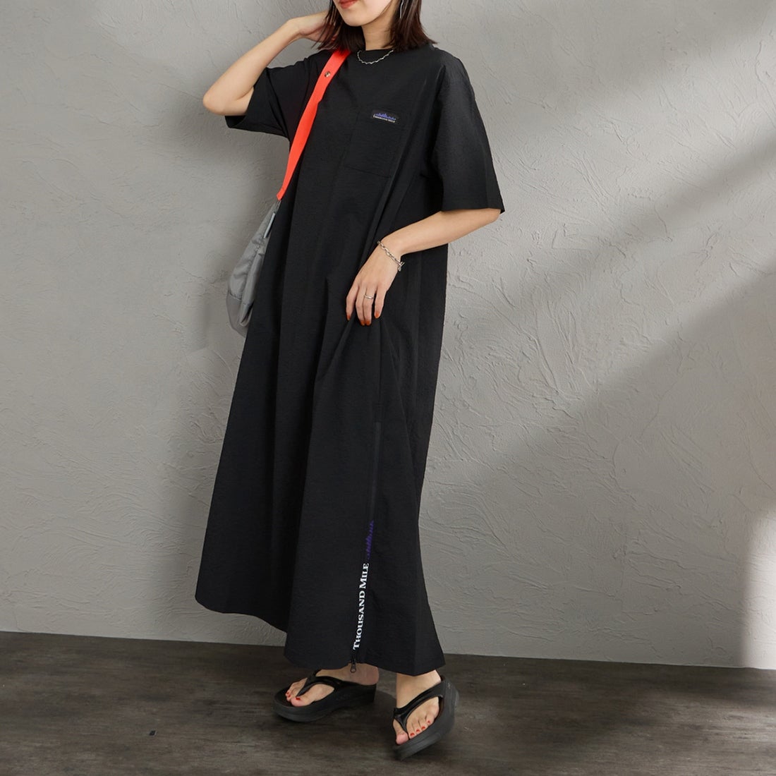 09 BLACK&&モデル身長：160cm 着用サイズ：F&&