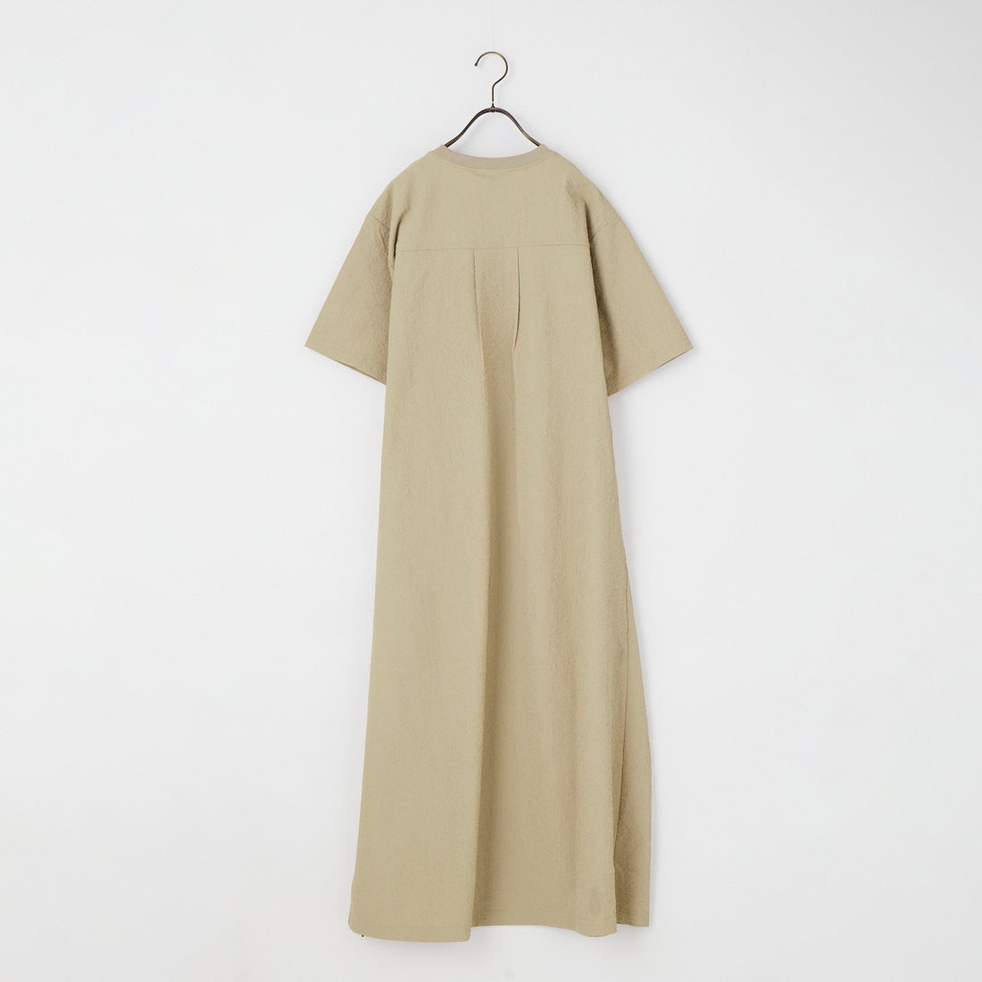 THOUSAND MILE [サウザンド マイル] 別注 シアサッカー ロゴジップ ショートスリーブワンピース [TM261SS50802-JF] 23 BEIGE