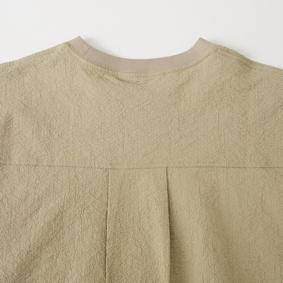 THOUSAND MILE [サウザンド マイル] 別注 シアサッカー ロゴジップ ショートスリーブワンピース [TM261SS50802-JF] 23 BEIGE